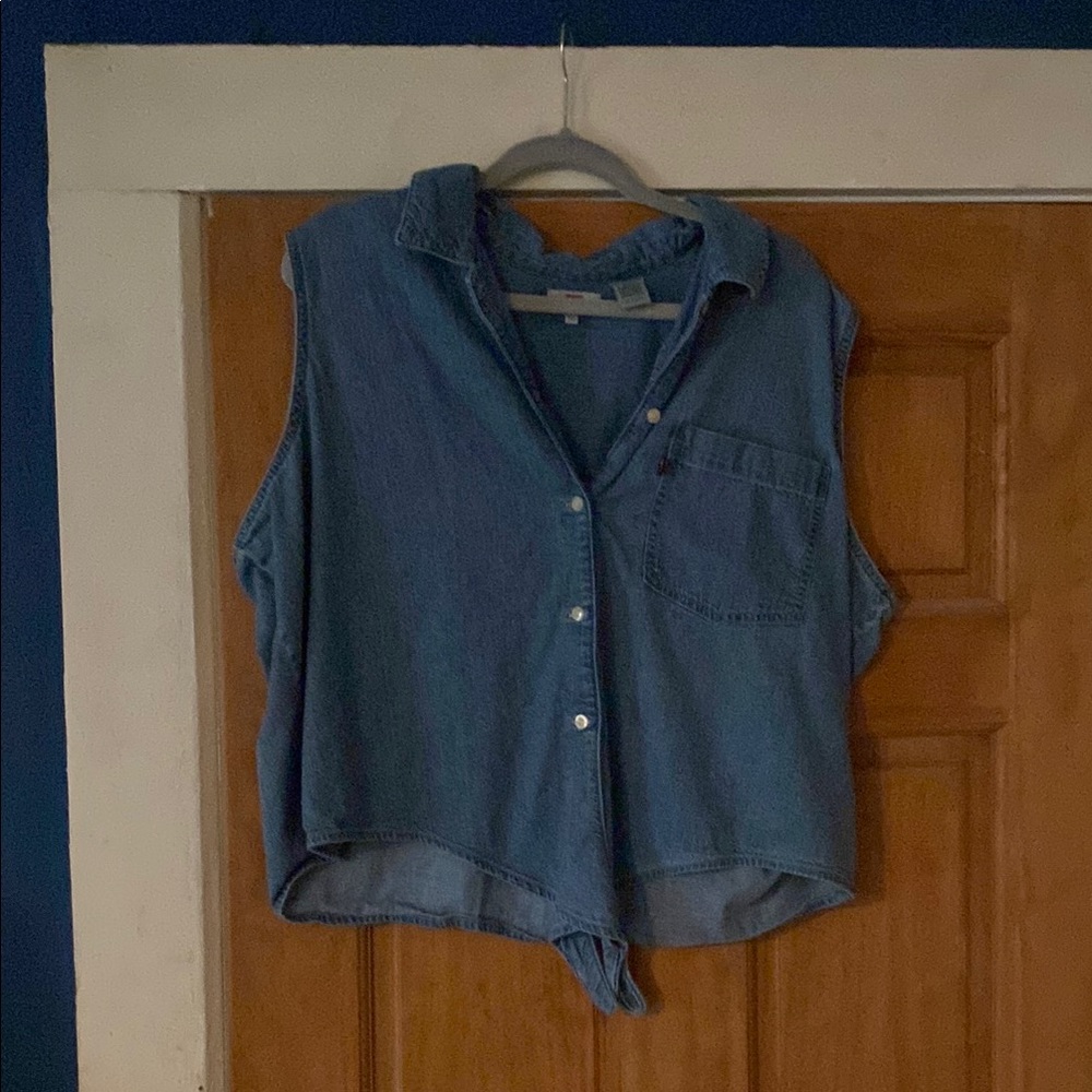 Levi's Blue Sleeveless Denim Top